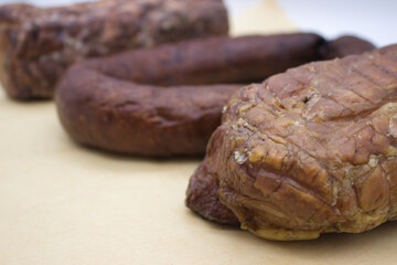 Close-Up of Cured Smoked Meats