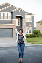 realtor woman with a sold sign