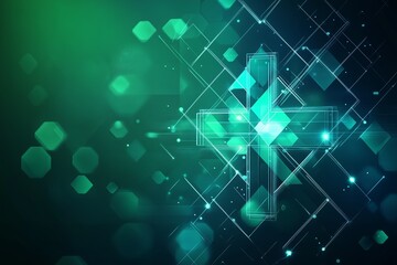 Abstract geometric medical cross shape medicine and science concept background