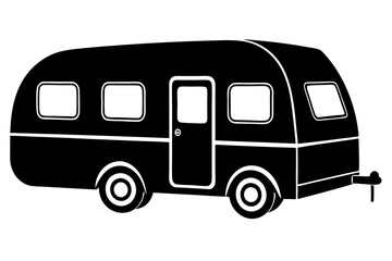 Trailer van on a white background