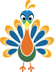 Peacock Feather Black Silhouette Hand-Drawn Sketch Feather Icons Mascot Logo Vector