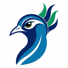 Peacock Feather Black Silhouette Hand-Drawn Sketch Feather Icons Mascot Logo Vector