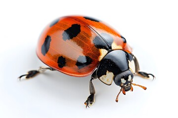 Fototapeta premium Close-Up of a Vibrant Ladybug with Distinctive Spots