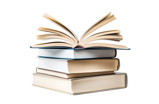 recommend clip art: A stack of books with an open book on top.