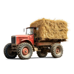 Tractor, Hayride object isolated on transparent png.