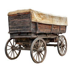Old carriage object isolated on transparent png.