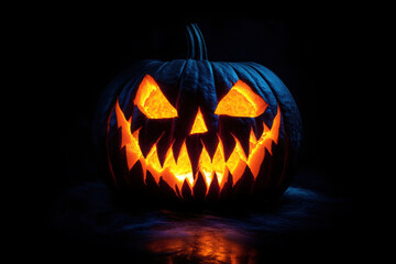 Real Jack O Lantern for halloween isolated on black background
 - Powered by Adobe