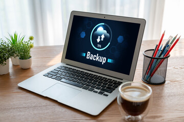 Backup Storage Data Internet Technology Business concept. Database storage cloud technology file data transfer sharing, cyber, big data information, internet banking application download upload snugly