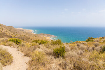 Fantastic view on the sea on the coast in summer