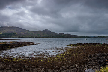 Kilmakilloge, Ireland - June 9 2024 "Wild Atlantic Way Road landscape in the west Ireland"
