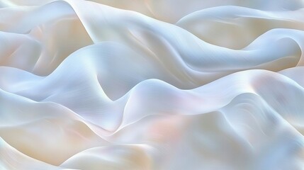 Obraz premium A close-up image of white fabric showcases a subtle, blurry design in its center, appearing incredibly soft