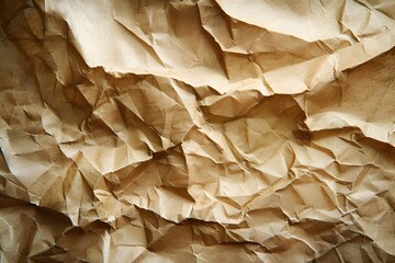 Obraz premium Textured Crumpled Brown Paper Background for Creative Use