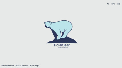 bear pollar gradient colorful illustration logo design