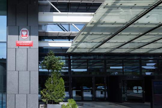 Warsaw, Poland - August 24, 2024: View of the Railway Transport Office (Urząd Transportu Kolejowego, UTK)