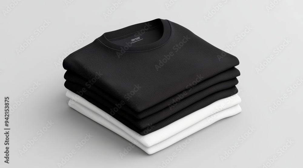 Poster showcase your unique designs effectively with this highquality mockup of a neatly folded stack of cl