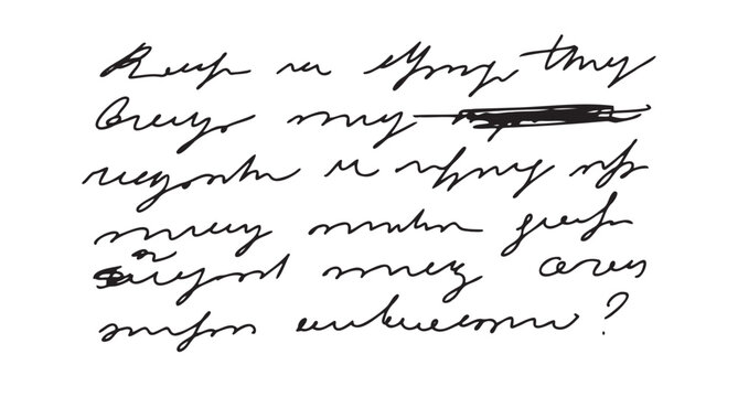 Unreadable handwritten text. Sweeping handwriting words. Poetic Abstract lettering work written pen.