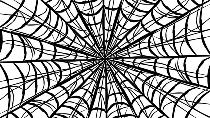 Obraz premium spider web symmetric Black and white hand drawn illustration