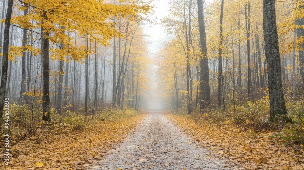 Canvas Prints Enhancing mental clarity through nature walks in vibrant autumn colors