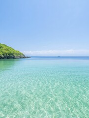 Obraz premium Immerse yourself in the tranquility of nature as pristine waters mirror a serene sky, offering a glimpse of pure beauty and peacefulness all around.