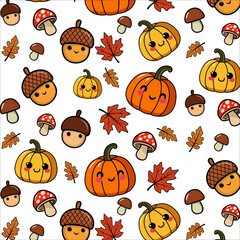 seamless pattern fall/halloween without background
