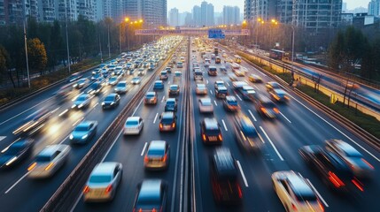 Obraz premium Intelligent transportation systems optimize traffic flow, enhancing efficiency and safety for commuters and goods. [1002] --ar 16:9 --v 6.1 Job ID: 88c56b3b-67da-436f-a601-fb8e9648b2f3