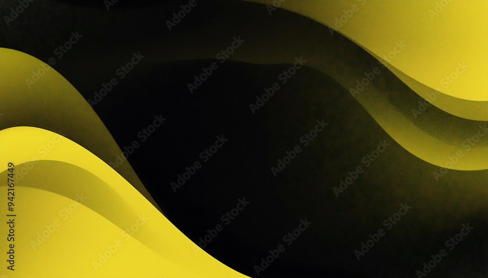 Aufkleber yellow black abstract gradient background grain texture effect dark vibrant color flow backdrop nois