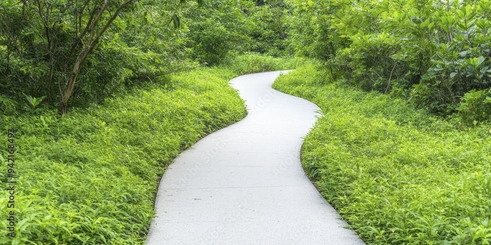 Poster Serene trails invite thoughtful strolls through vibrant, natural landscapes that nourish the soul and foster a deep connection with the environment.