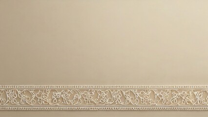 A soft cream backdrop highlights an elegant lace border adorned with detailed floral motifs, perfect for enhancing interior spaces or art projects