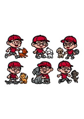 child and dog playing