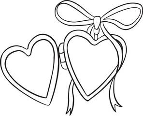 Heart locket doodle sketch icon.  Wedding doodle.