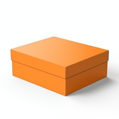 orange yellow cardboard box isolated on white