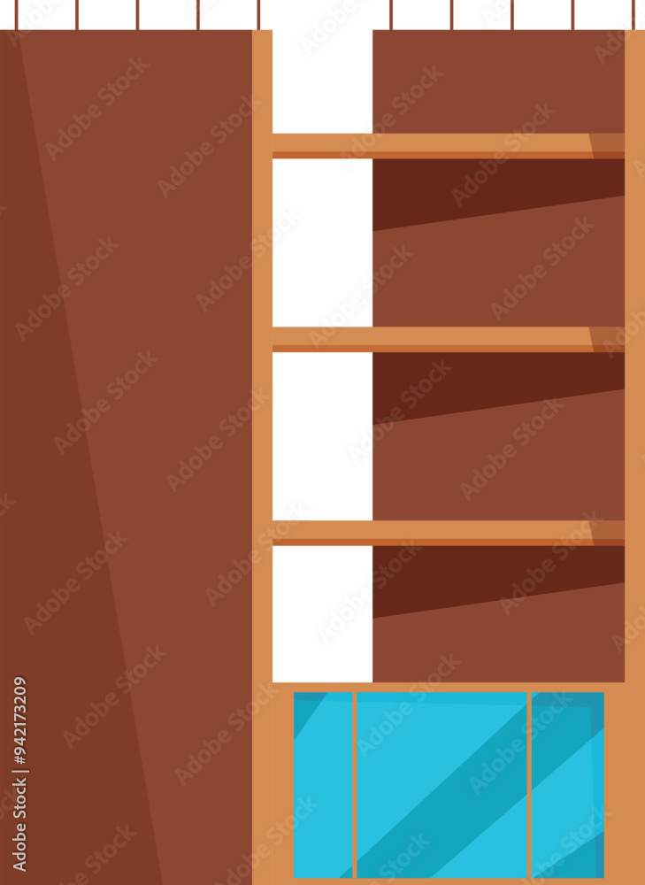 Poster building under construction, showing the structure of floors and windows being installed