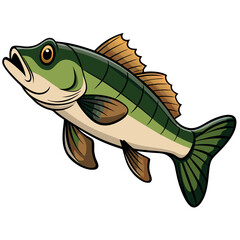 Obraz premium Fishing bass logo isolated