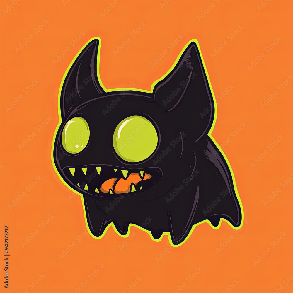 Wall mural Bat character vector mascot character of a cartoon-style bird with exaggerated features and a vibrant