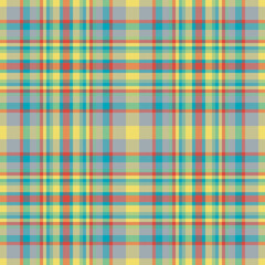 Plaid seamless pattern in green. Check fabric texture. Vector textile print.