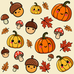seamless pattern fall/halloween