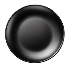 schwarzer Teller, isoliert  Hintergrund, Freisteller, Transparent