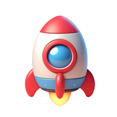 3D Cute Cartoon Rocket