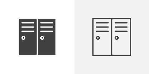 Locker icon in solid and outlined style