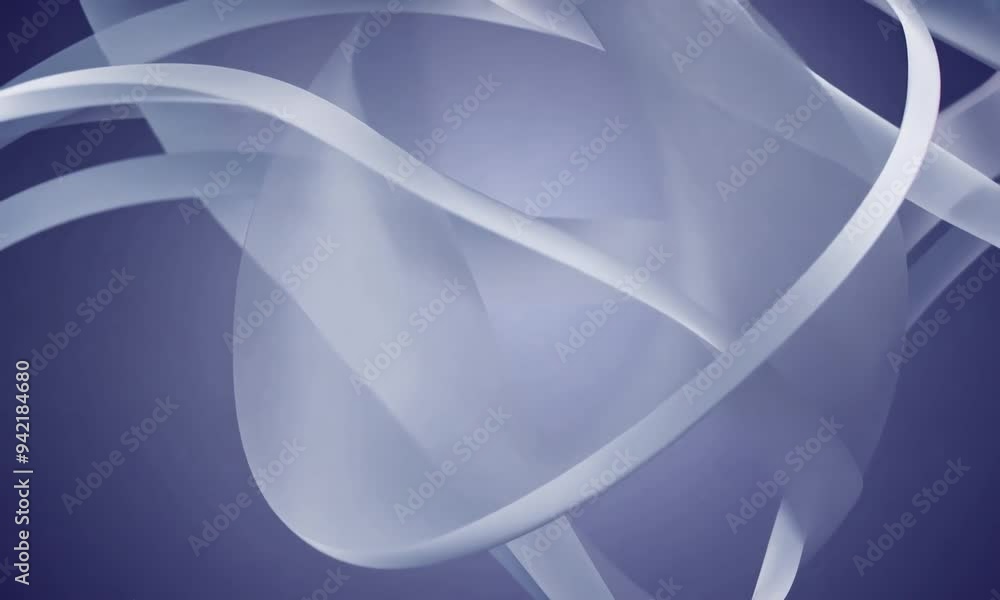 Poster exploring fluid dynamics in abstract forms during a late evening in a serene, minimalistic environme