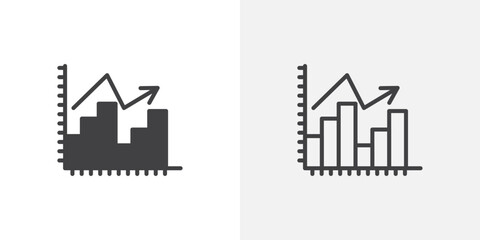 Stagflation icon in solid and outlined style