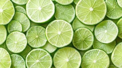   A batch of halved limes, perfect for garnishing or garnishes