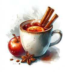 steaming cup of hot apple cider