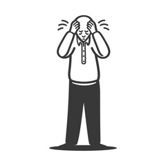 Obraz premium Illustration of a man experiencing a headache