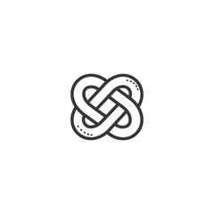 Fototapeta premium Intertwined Loops Forming a Knot Design