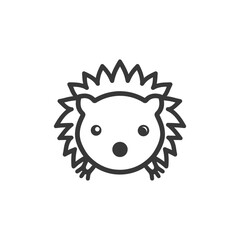 Line Art Illustration of a Hedgehogs Face