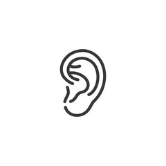 Line Art Illustration of a Human Ear