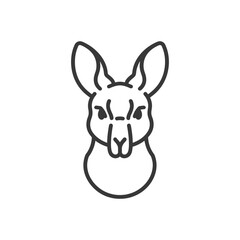 Line Art Illustration of a Kangaroos Head