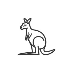 Fototapeta premium Line art illustration of a kangaroo standing upright