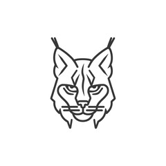 Fototapeta premium Line Art Illustration of a Lynxs Face